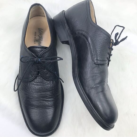 Vito Rufolo Black Soft Italian Leather Lace Up Dress Shoes main image 10